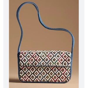 Anthropologie Multicolor Beaded Crossbody Bag